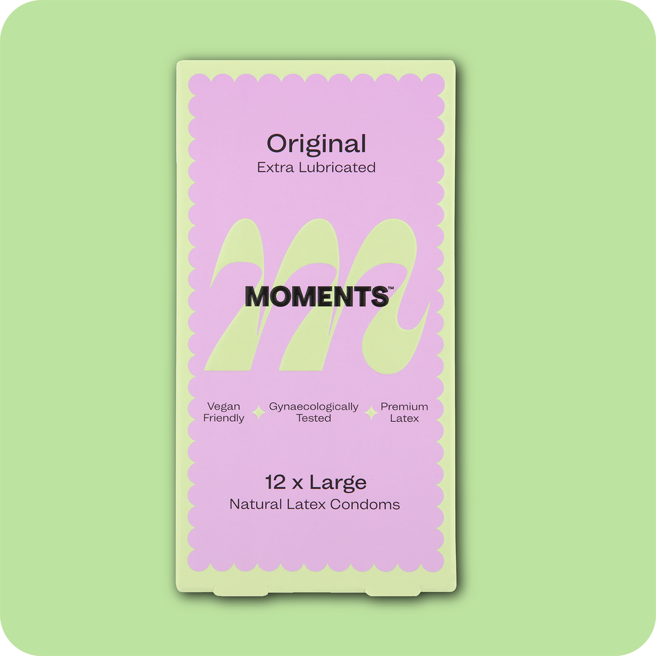 Close-up of Moments Original Large condom box