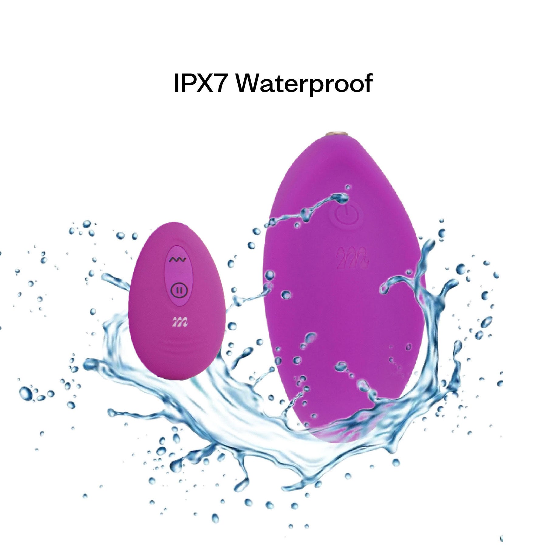 Vibin' waterproof feature demonstrated with water droplets